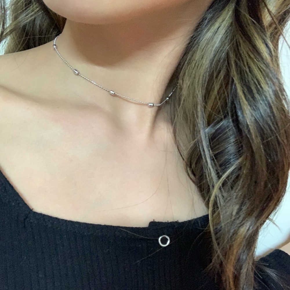 Layered Silver Dangle Necklaces π - Picture 3 of 5